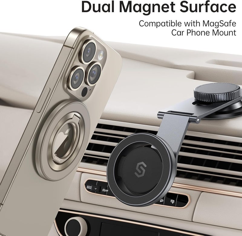 Syncwire Magnetic Phone Ring Holder for MagSafe, 360° Rotation Cell Phone Grip Stand Finger Ring Kickstand Two-Sided Magnet Compatible with iPhone 17 Pro Max 16 15 14 13 12 MagSafe Accessories - Image 4